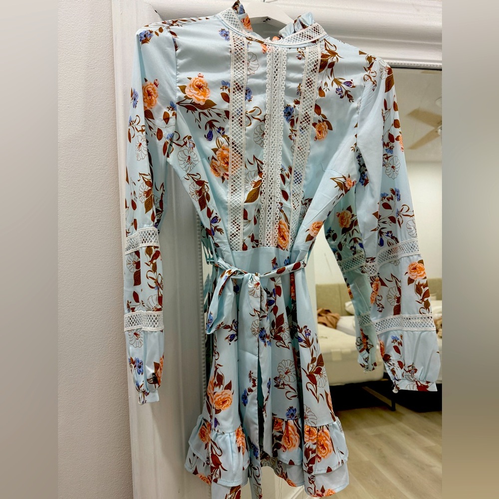Baby blue floral dress